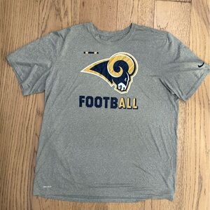 Nike Gray and Gold RAMS Football Graphic Tee